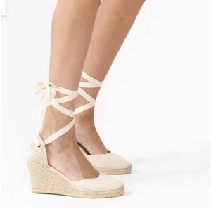 Soludos the marseille  Espadrille Wedge la concha  Sandals size 8.5 ivory